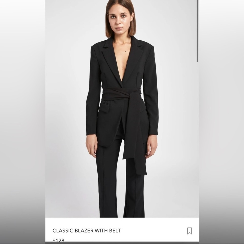 Chic Black Women's Pantsuit with Belt